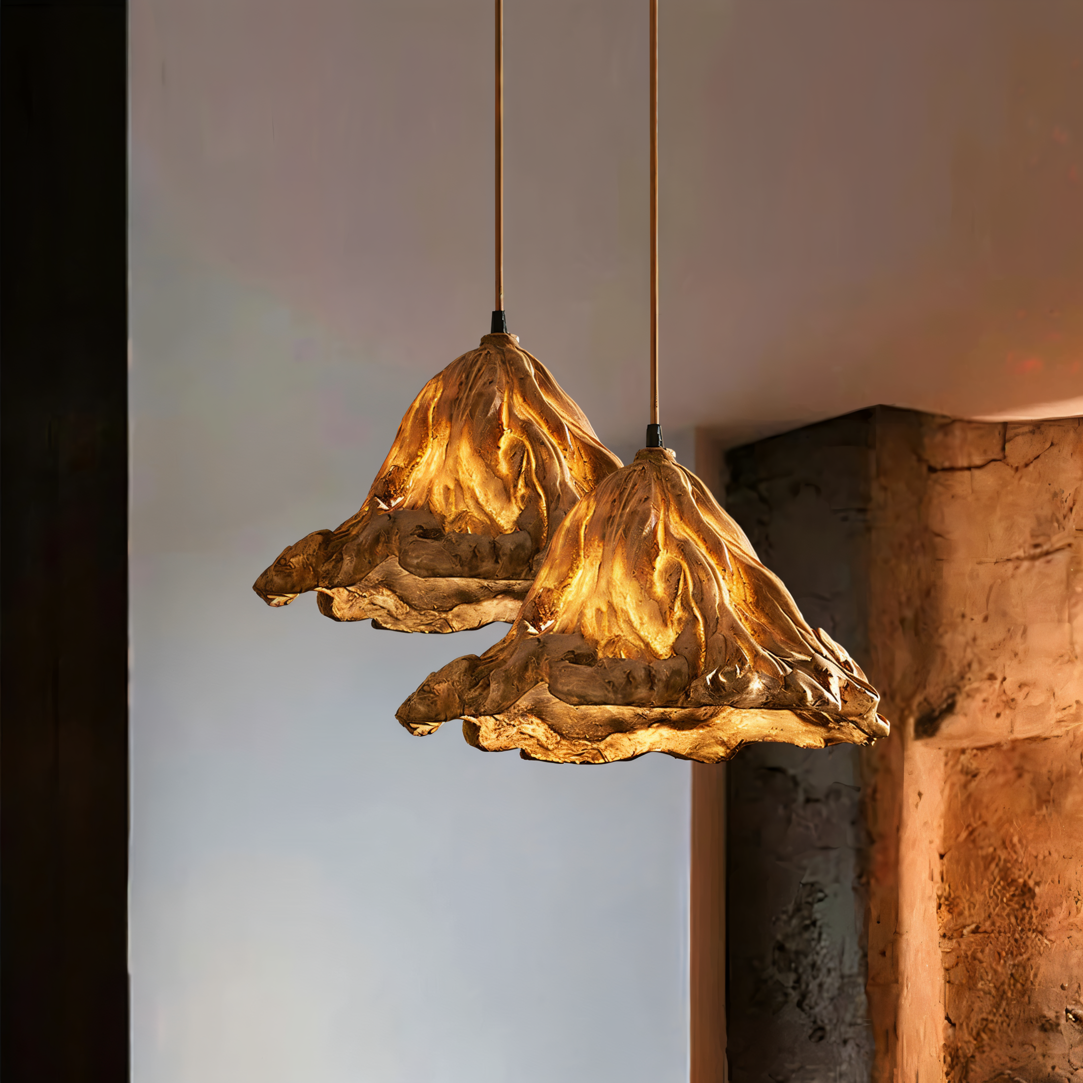 Maliben | Artistic Pendant Lamp Made Of Resin With Volcanic Design