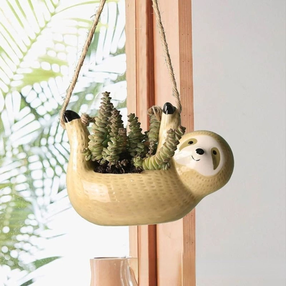 Maliben | Handmade Ceramic Flower Pot With Sloth Design