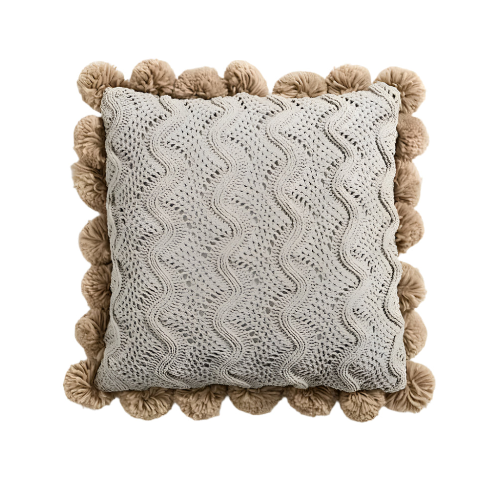 Maliben | Knitted Cushion Cover With Tassels In Boho Style