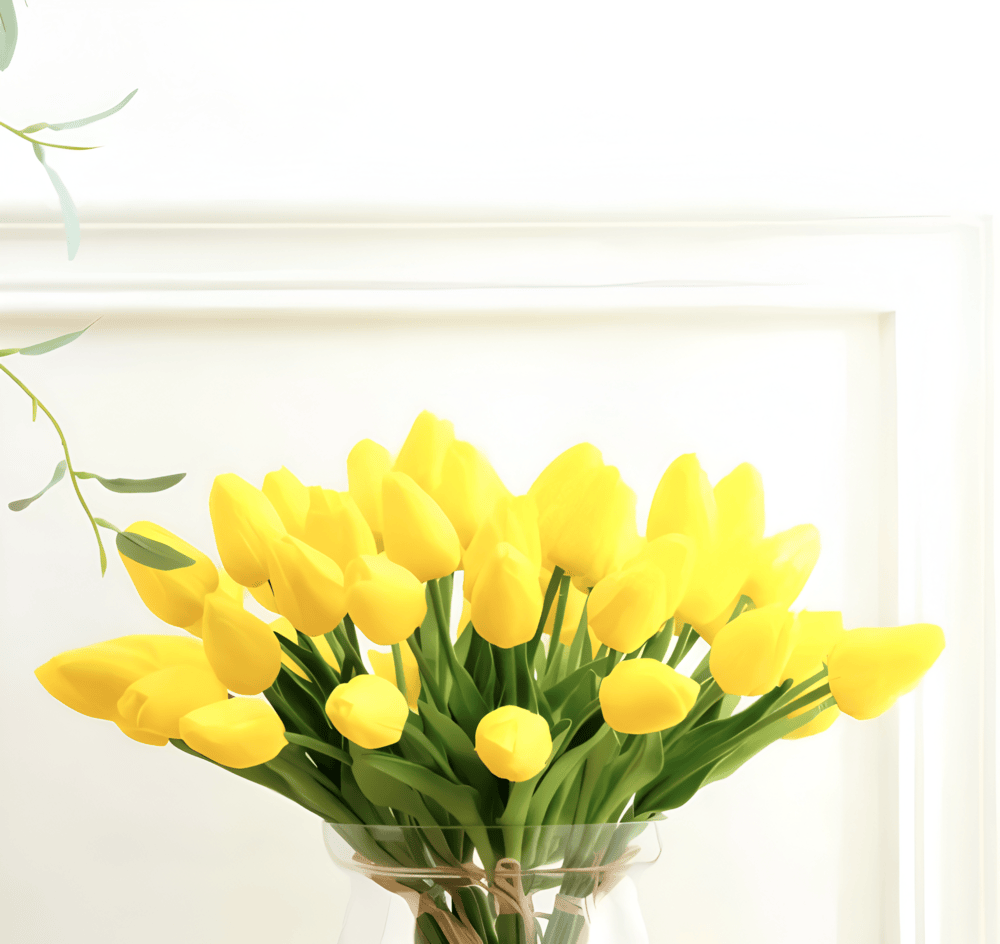 Maliben | Set Of 6 Realistic Artificial Tulip Bouquets For Home, Garden, And Party Decoration