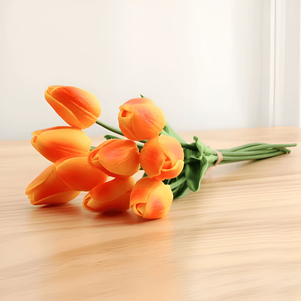 Maliben | Set Of 6 Realistic Artificial Tulip Bouquets For Home, Garden, And Party Decoration