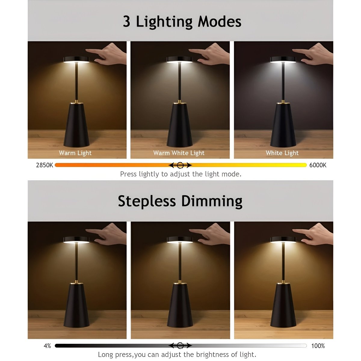 Maliben | Auratouch - Wireless Lamp - Elegant Design - Touch Control
