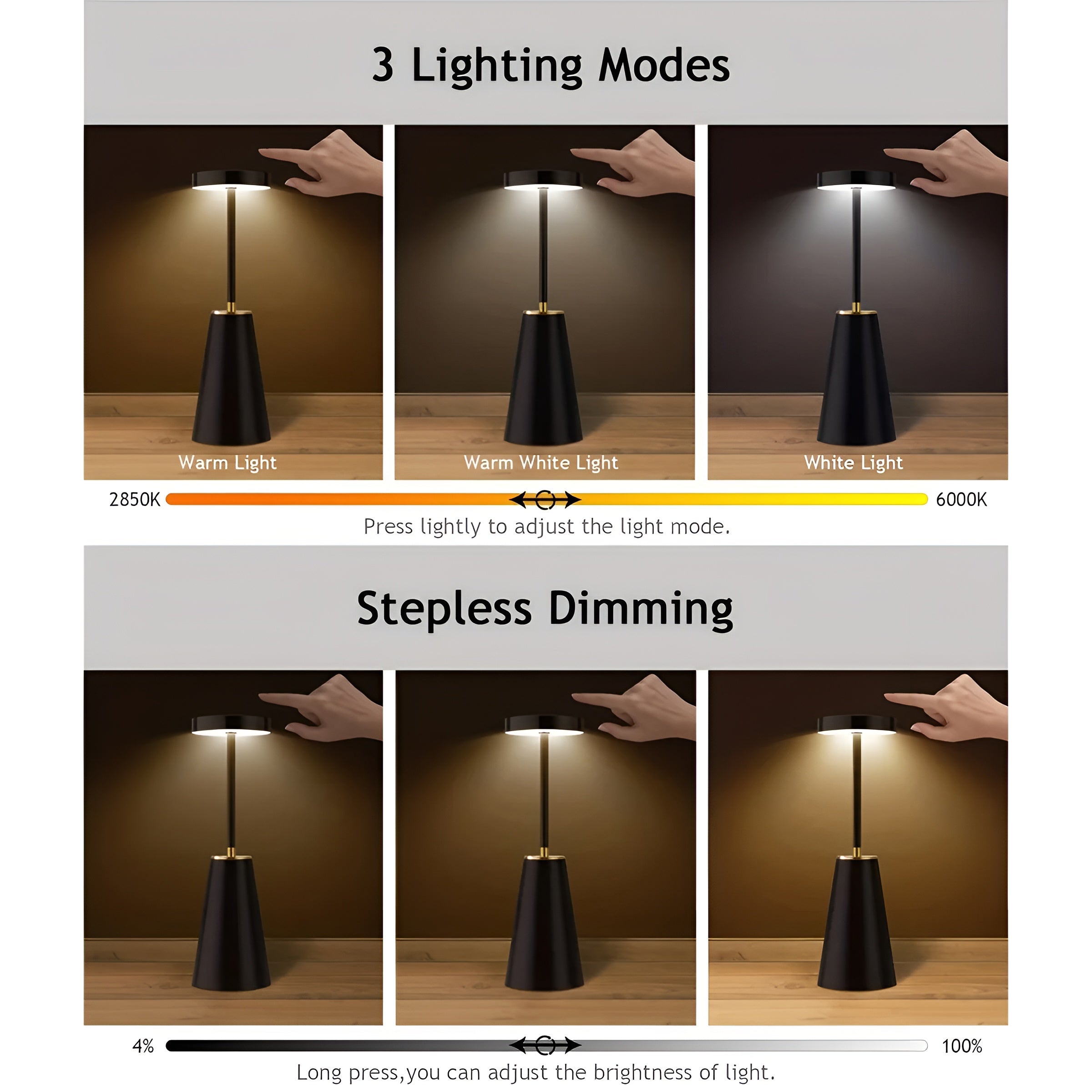 Maliben | Wireless Luxury Table Lamp Modern Dimmable Lighting