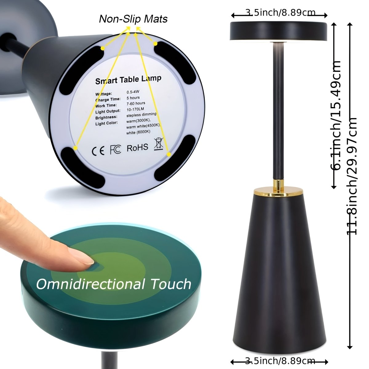 Maliben | Auratouch - Wireless Lamp - Elegant Design - Touch Control