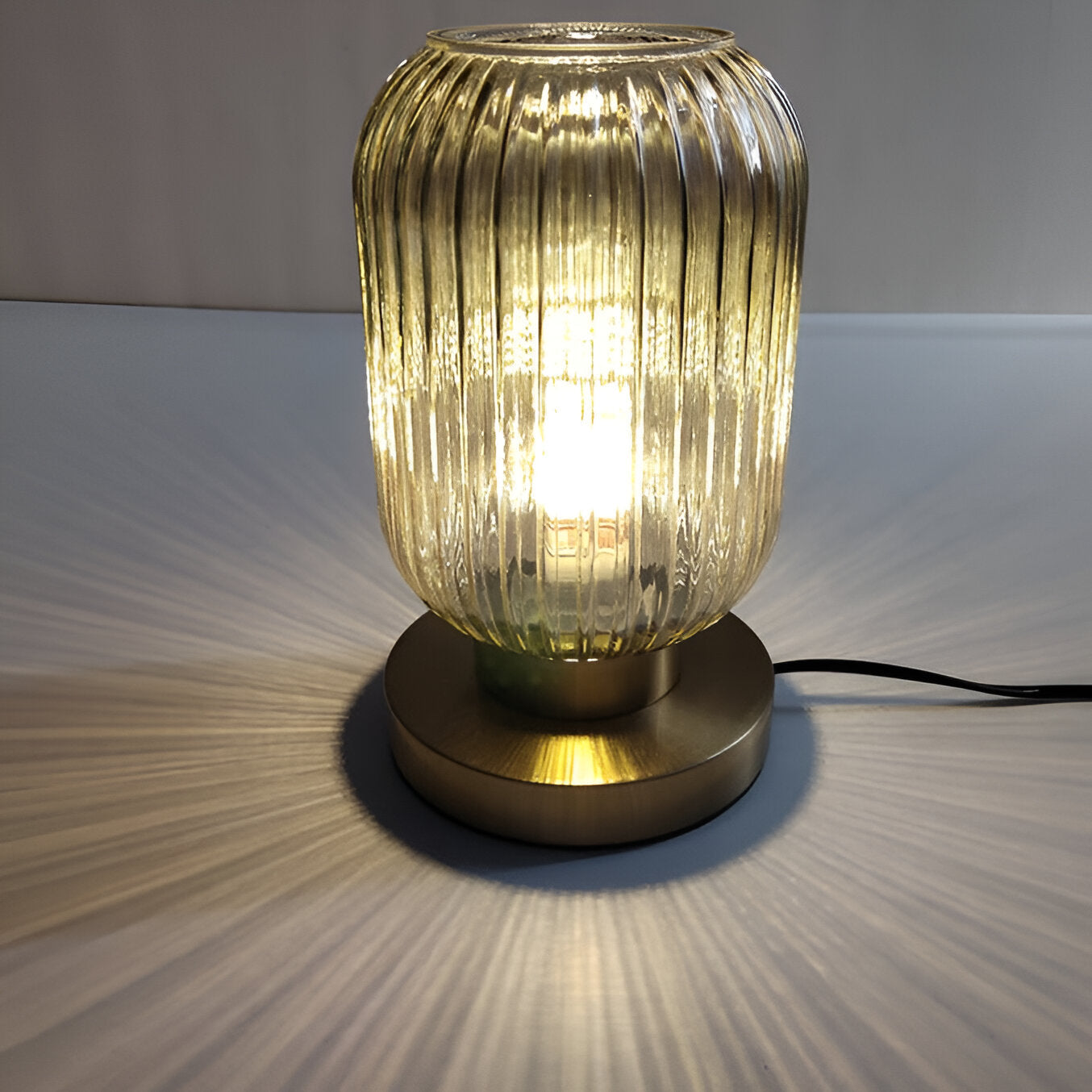 Maliben | Nordic Table Lamp With Ribbed Glass