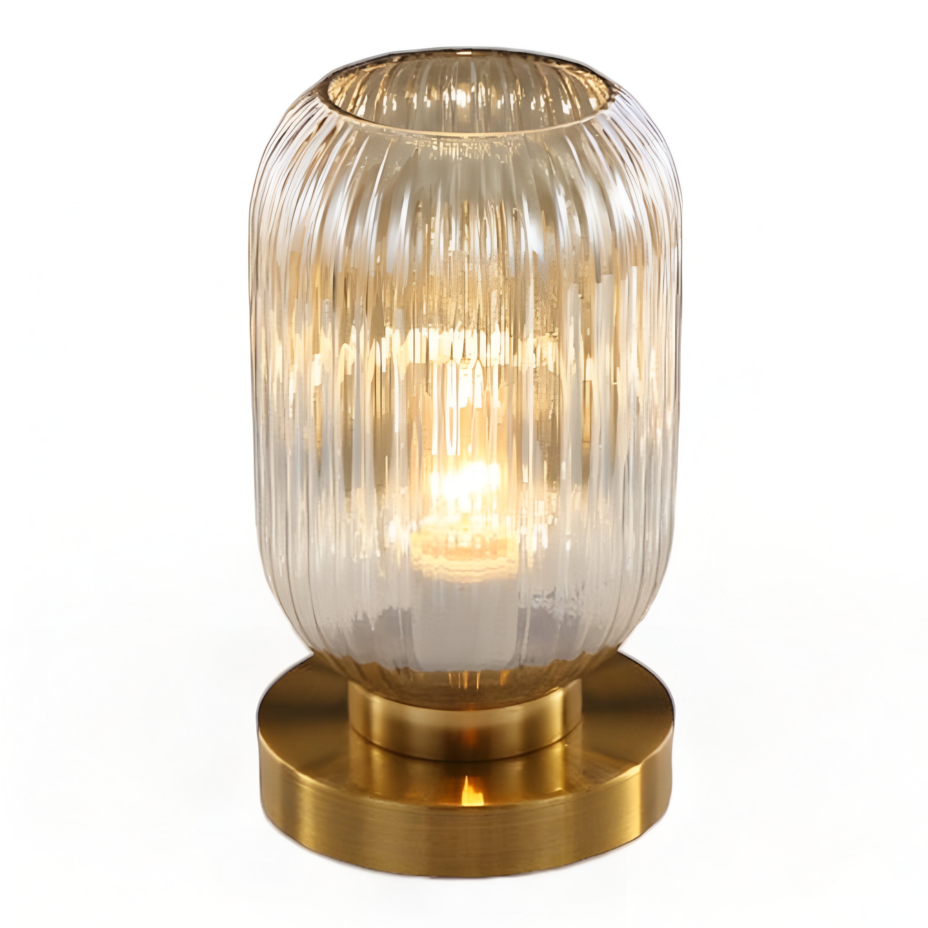 Maliben | Nordic Table Lamp With Ribbed Glass