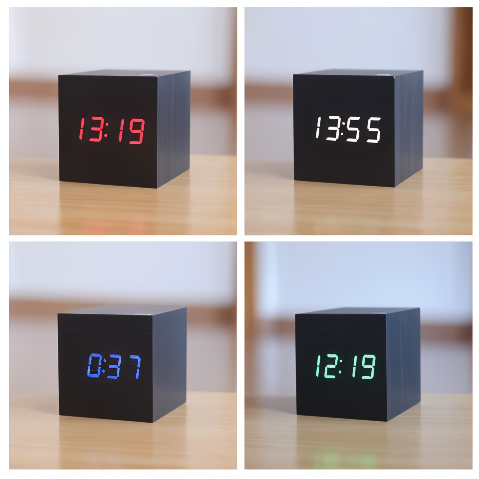 Maliben | Digital LED Clock - Cube Clock - Wooden Clock