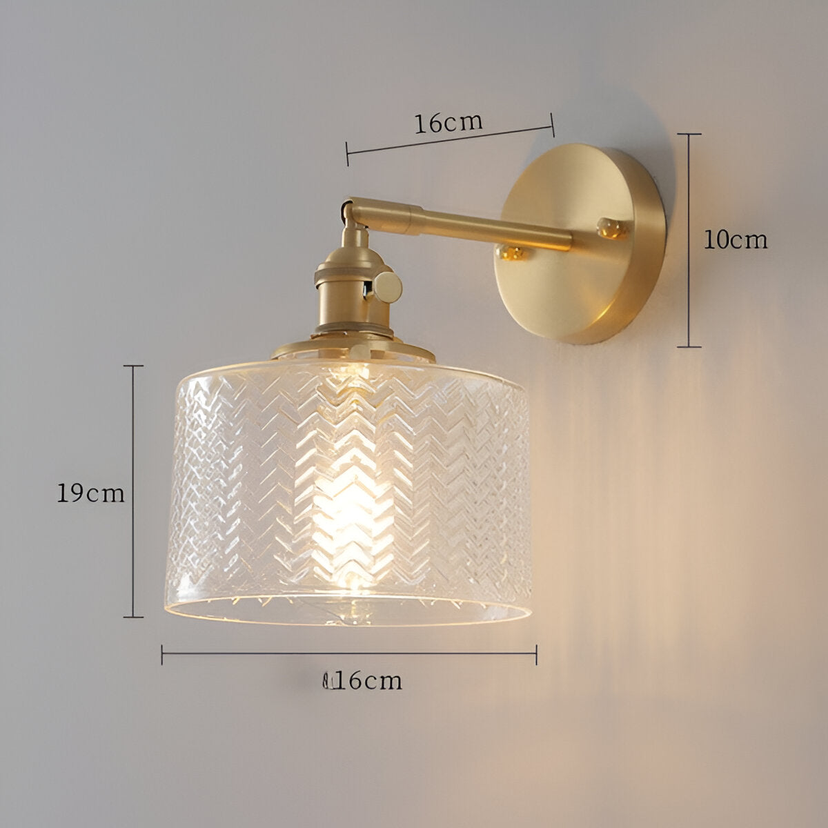 Maliben | Adjustable Led Wall Lamp Of Ribbed Glass In Scandinavian Design