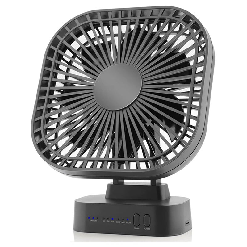 Maliben | Mini Usb Fan Breezio Flex | Rechargeable With 5000 Mah Battery | 3 Levels & Timer | Foldable & Quiet For Office, Camping & Home