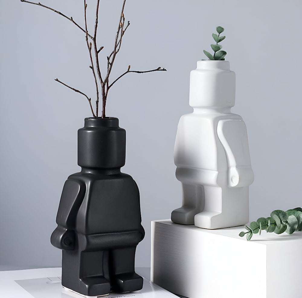 Maliben | Masoned Plant Pot In Robot Design