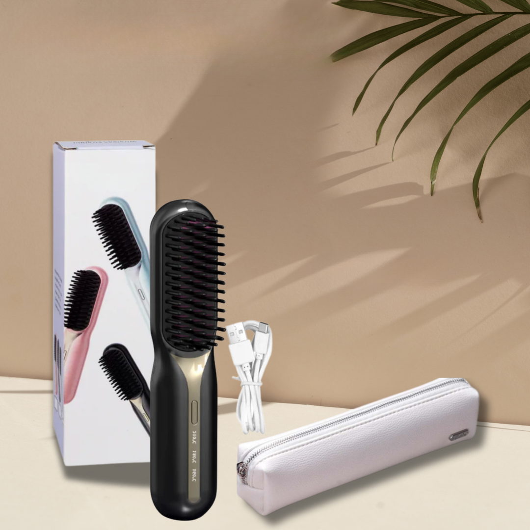 Maliben | Wireless Hair Stylers Brush Travel Suitable For Straightening And Curling Rechargeable For All Hair Types