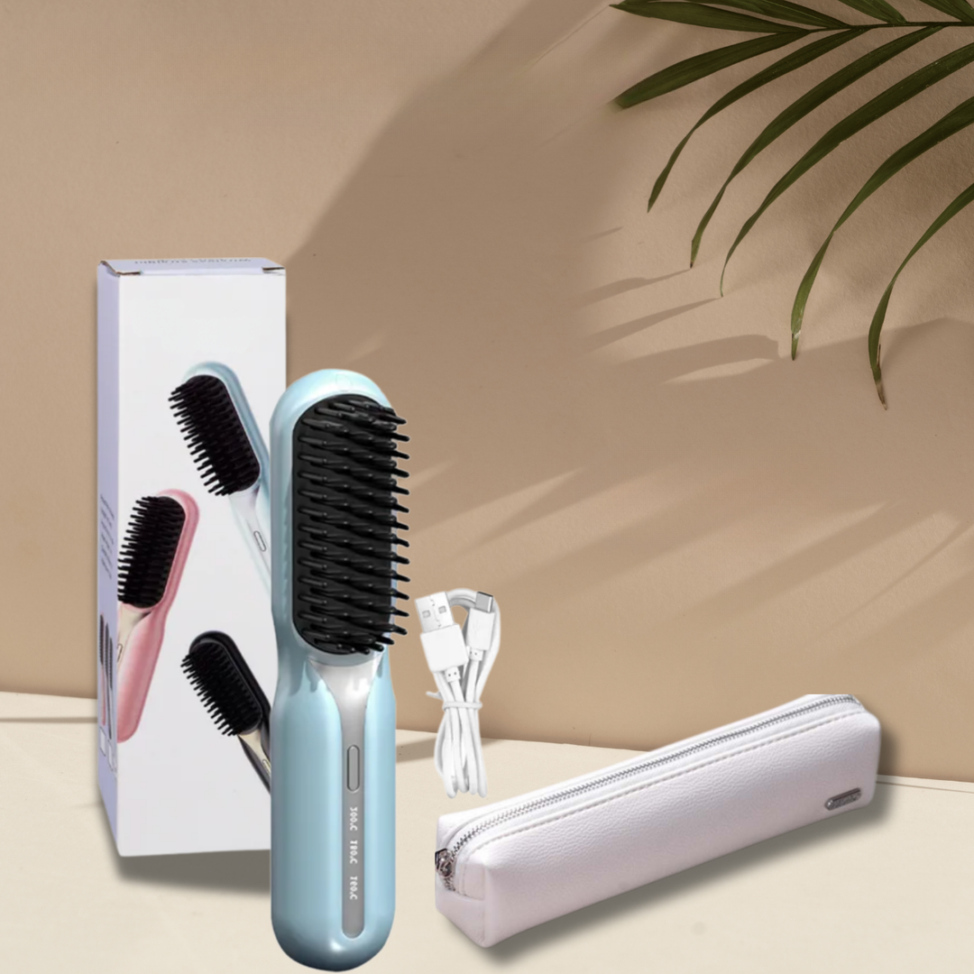 Maliben | Wireless Hair Stylers Brush Travel Suitable For Straightening And Curling Rechargeable For All Hair Types