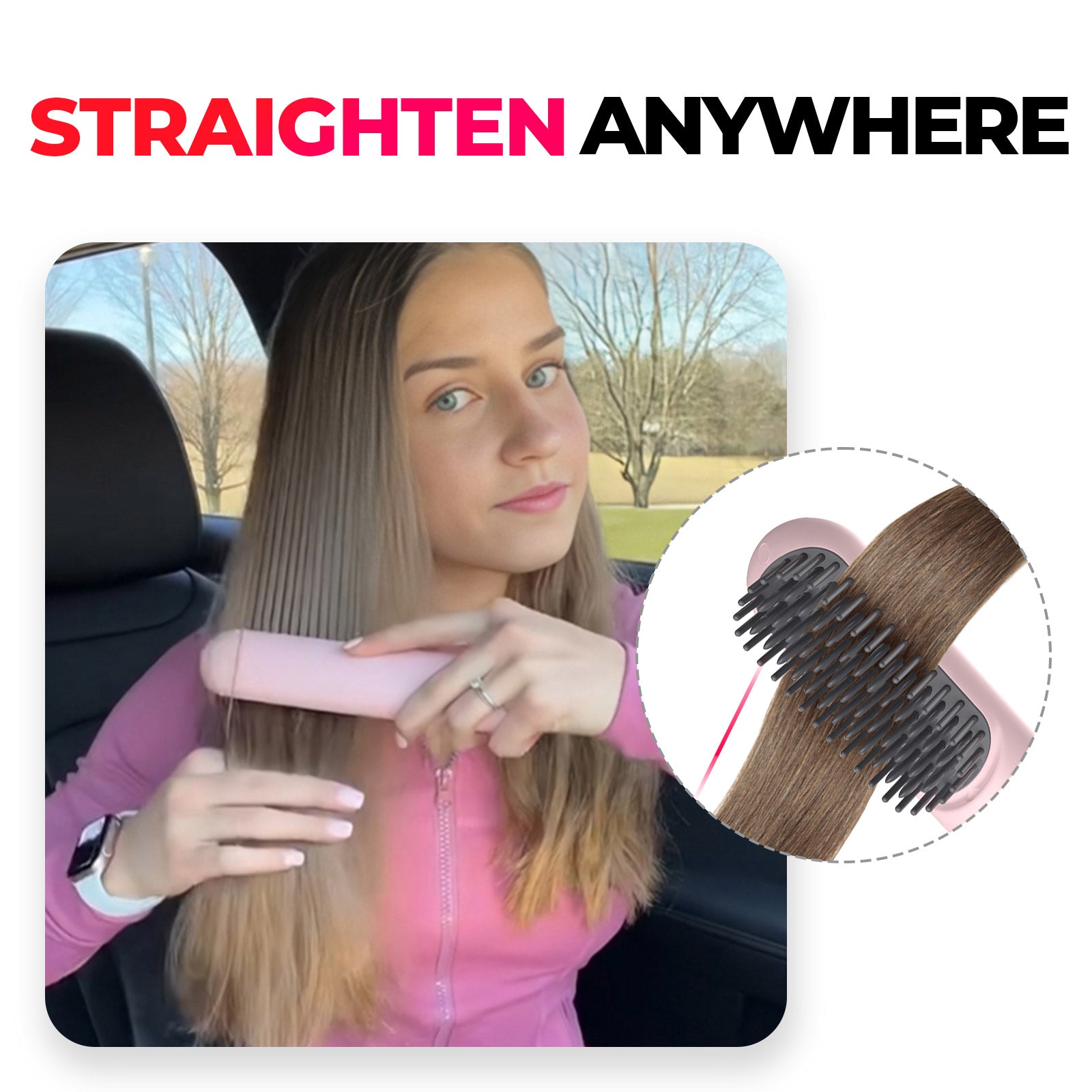Maliben | Wireless Hair Stylers Brush Travel Suitable For Straightening And Curling Rechargeable For All Hair Types