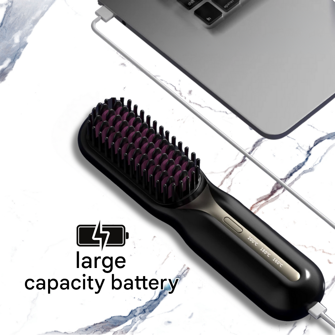 Maliben | Wireless Hair Stylers Brush Travel Suitable For Straightening And Curling Rechargeable For All Hair Types