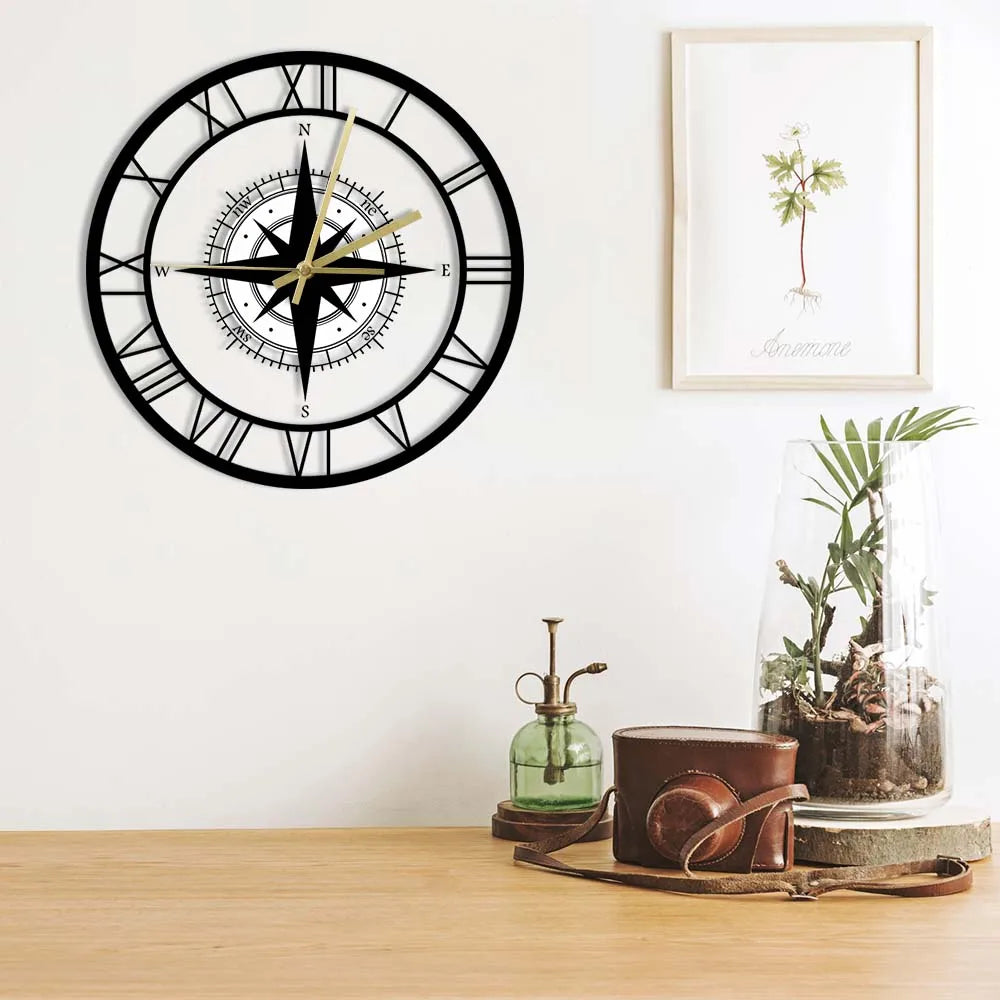 Maliben | DirectionalChart - Nautical Compass Wall Clock