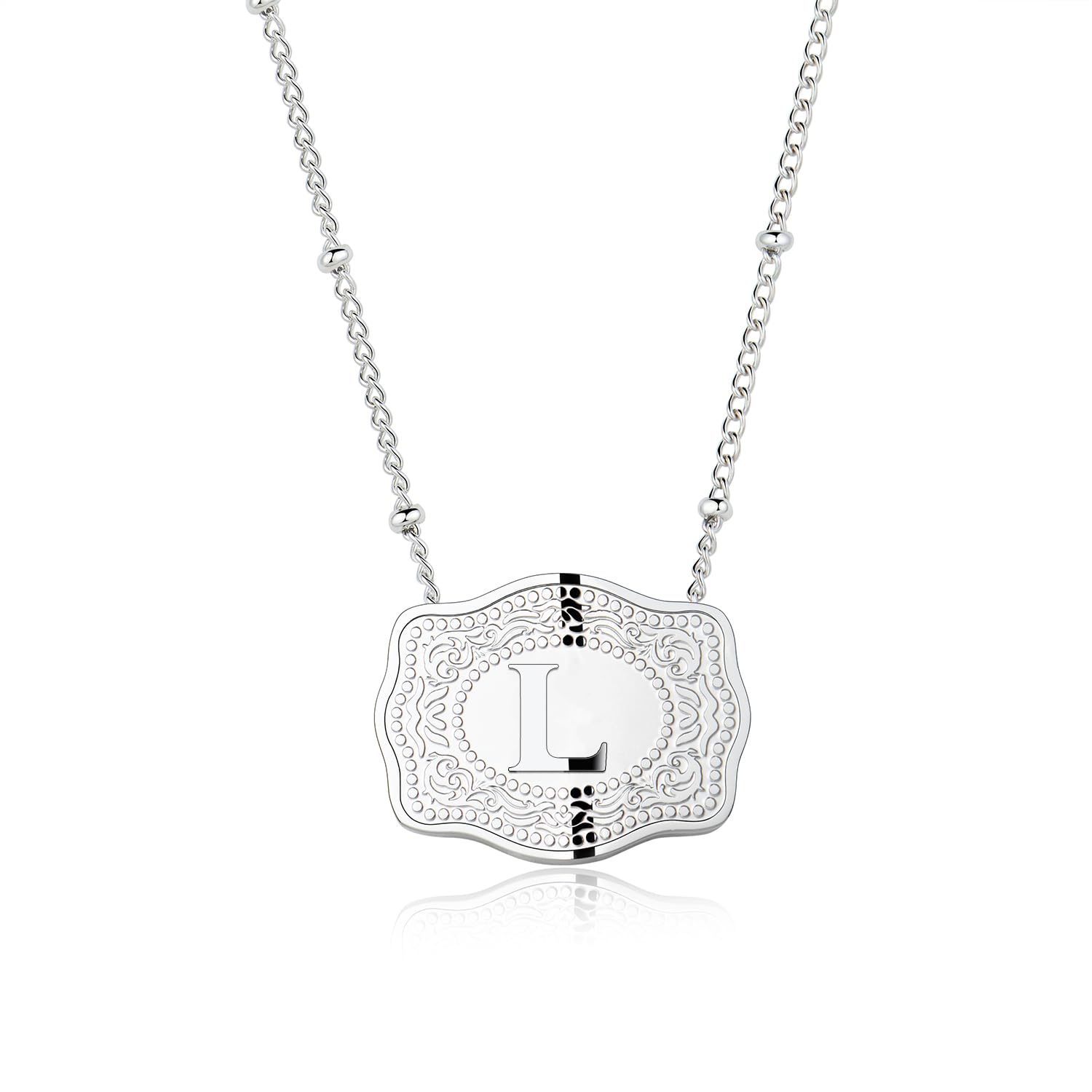 Maliben | Dainty Belt Buckle Letter Initial Necklaces