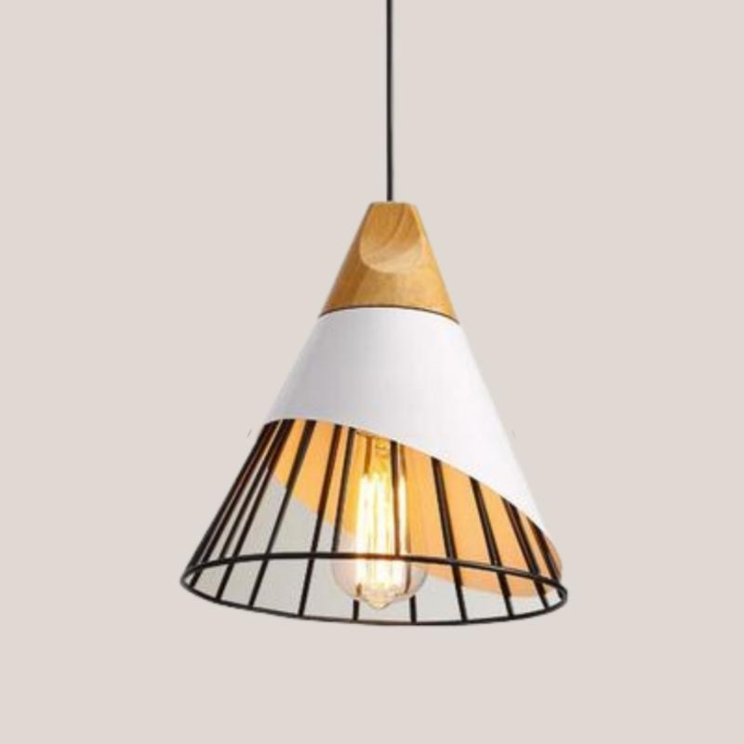 Maliben | Modern Industrial Pendant Light In Scandinavian Style – Wood & Metal
