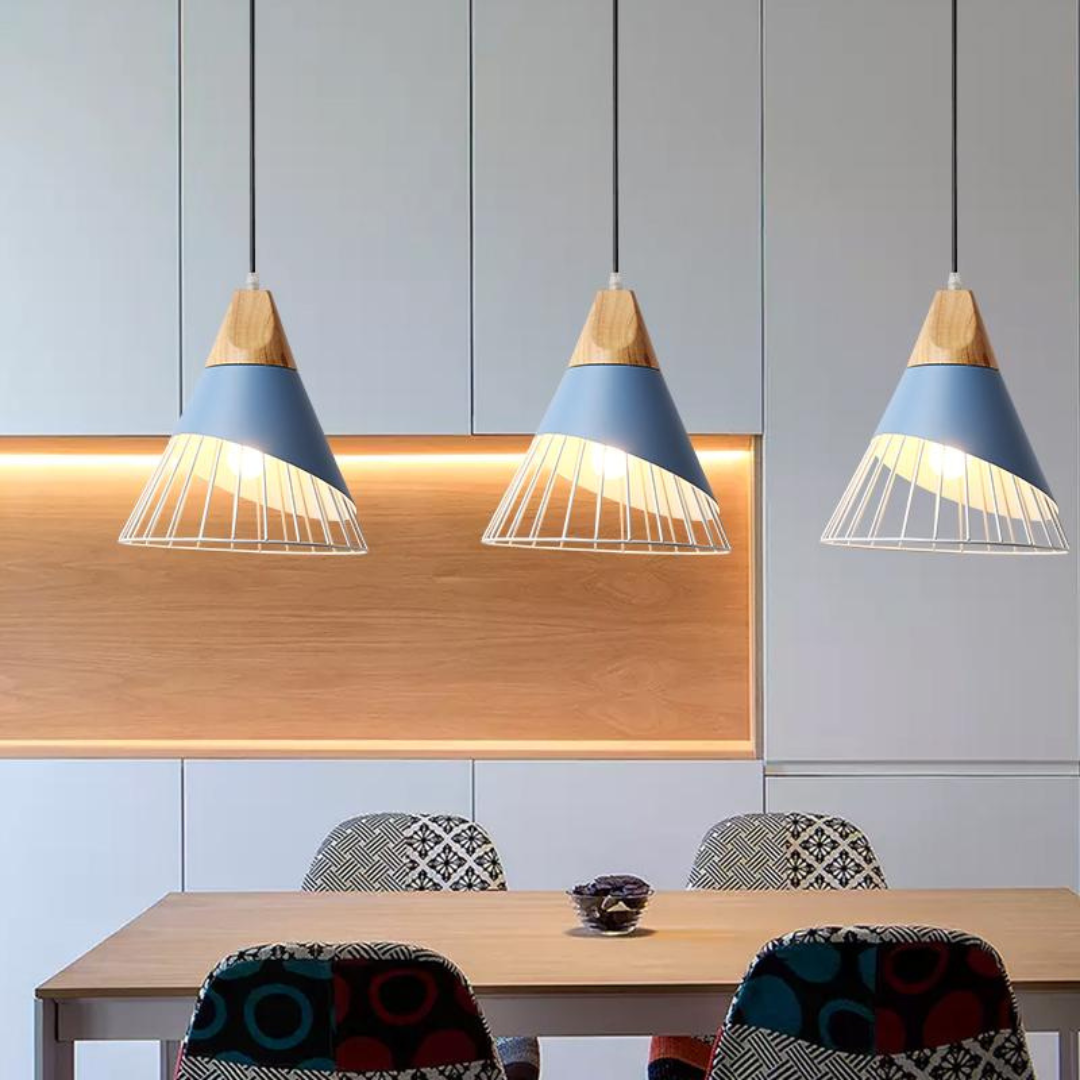 Maliben | Modern Industrial Pendant Light In Scandinavian Style – Wood & Metal