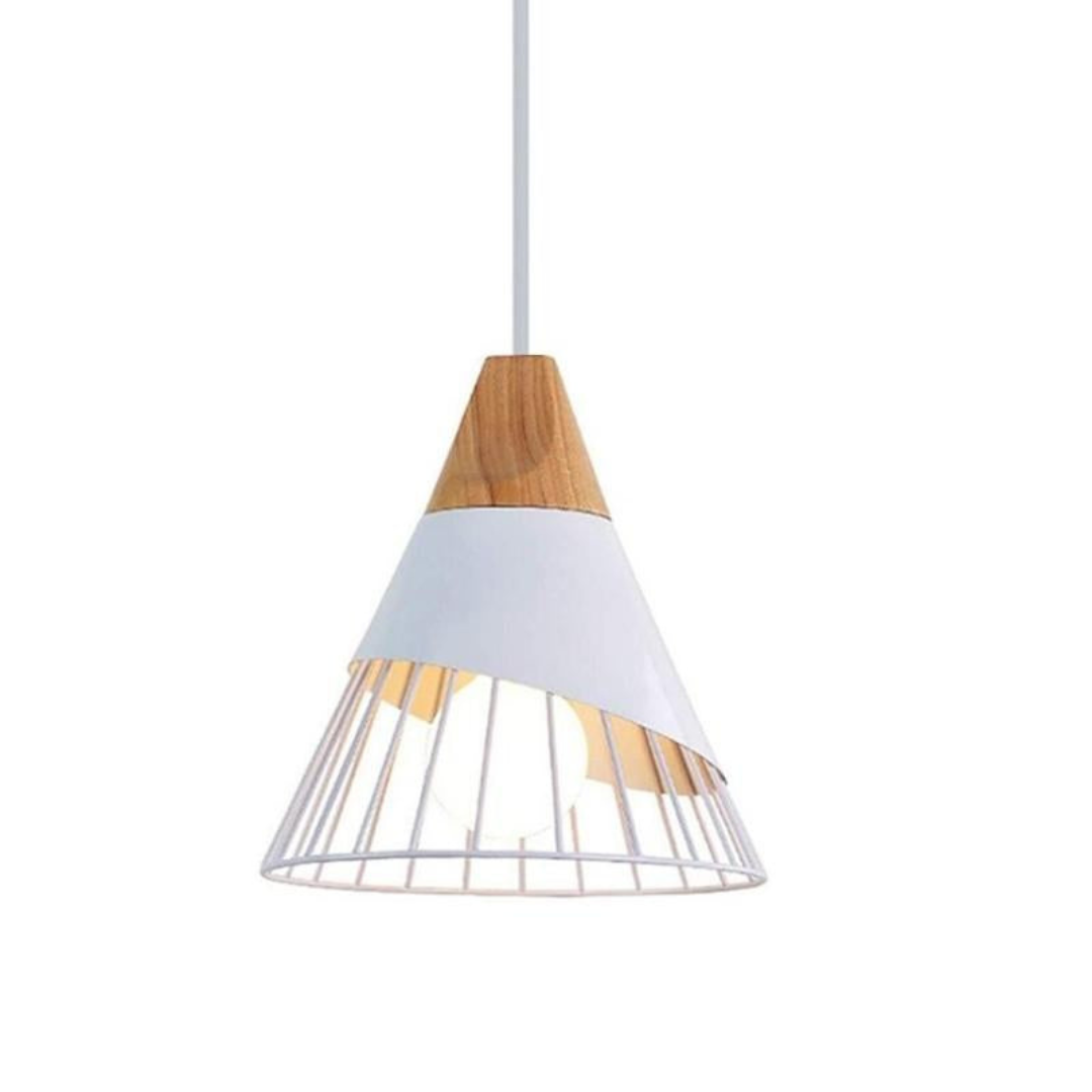 Maliben | Modern Industrial Pendant Light In Scandinavian Style – Wood & Metal