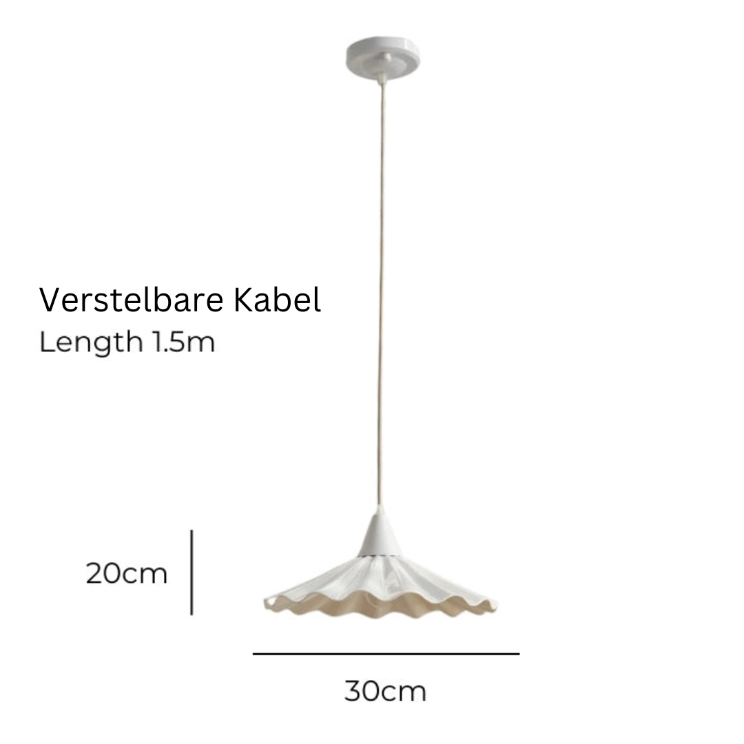 Maliben | Modern White Ceramic Pendant Lamp With Unique Ribbed Design