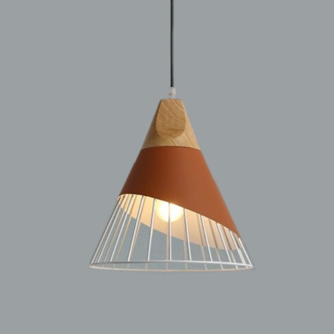 Maliben | Modern Industrial Pendant Light In Scandinavian Style – Wood & Metal