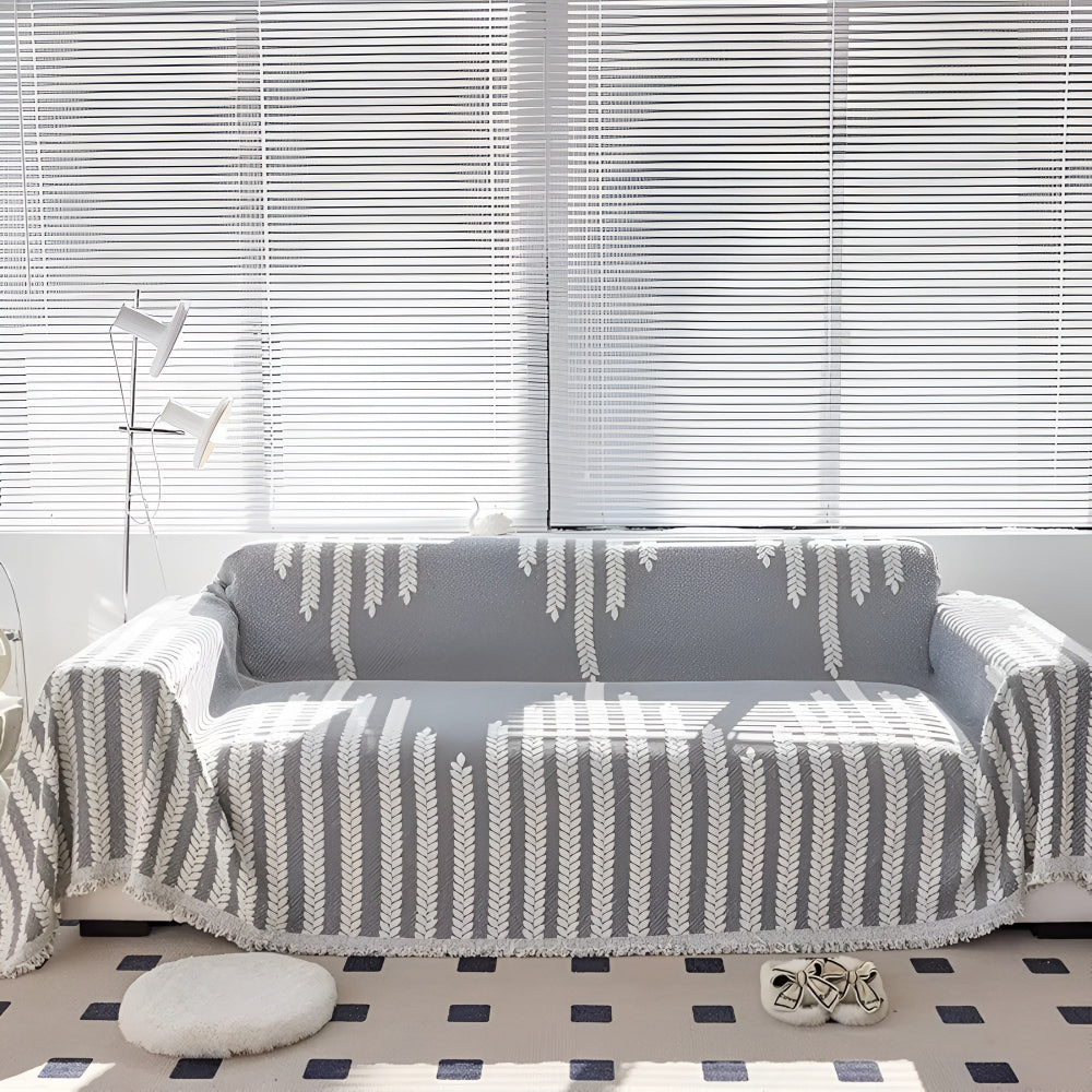 Maliben | Leaf Fringed Lace Sofa Cover