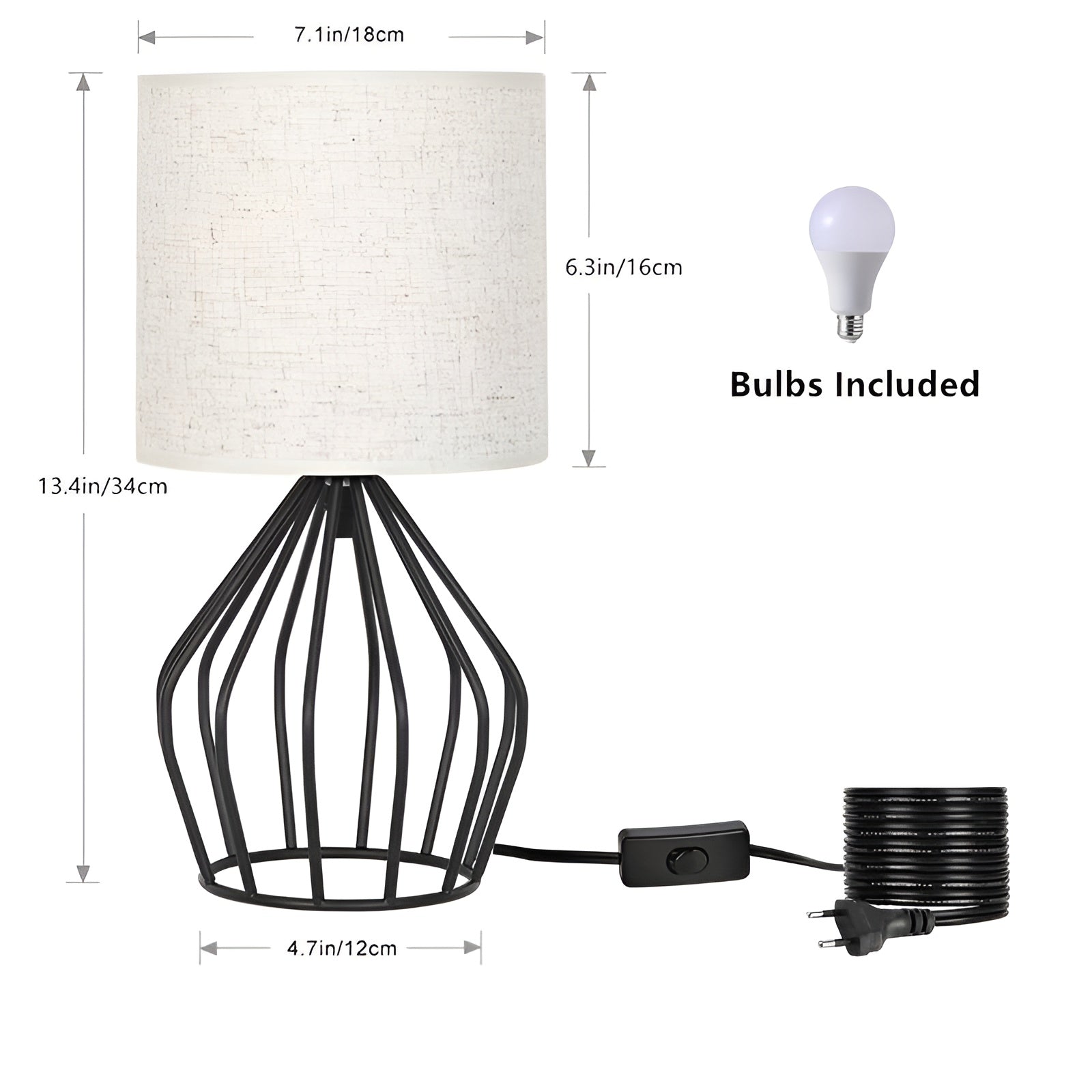 Maliben | Elegant Table Lamp With Linen Shade And Metal Base – Perfect Lighting