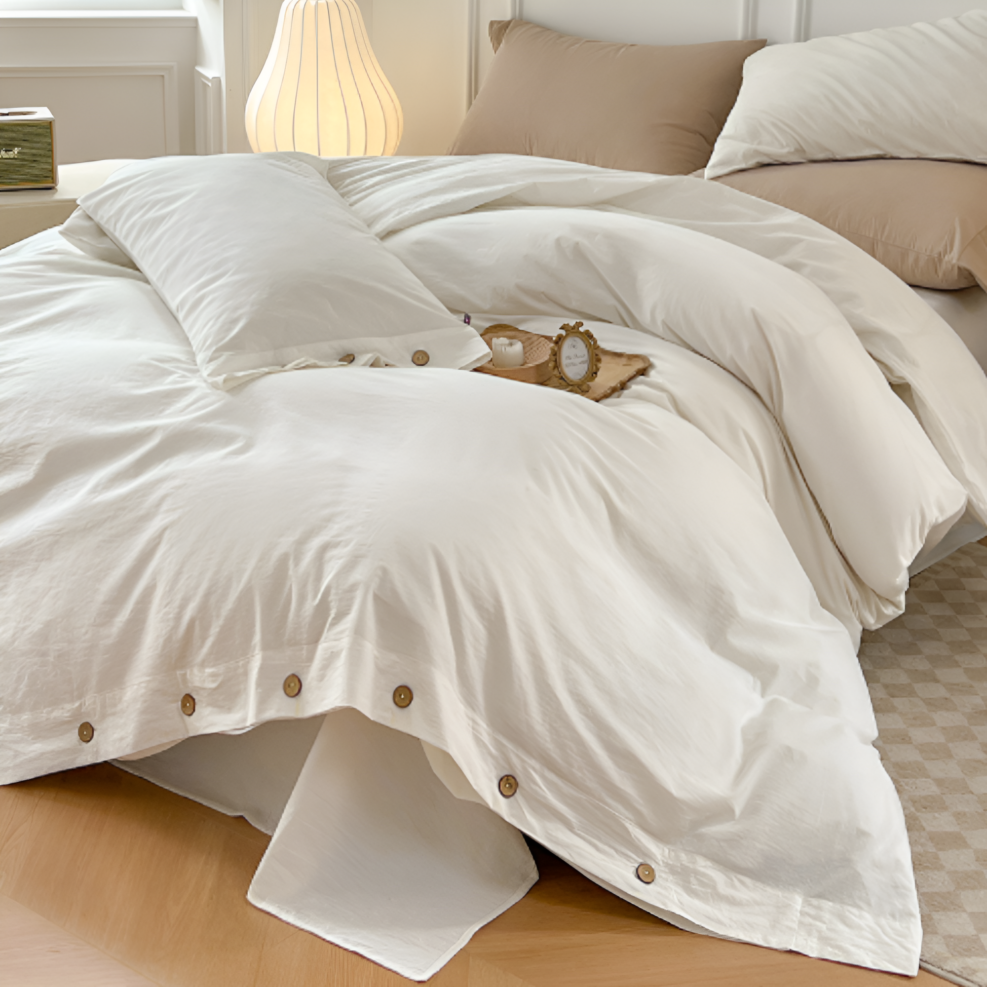 Maliben | Breathable Cotton Bedding Set With Two Pillowcases