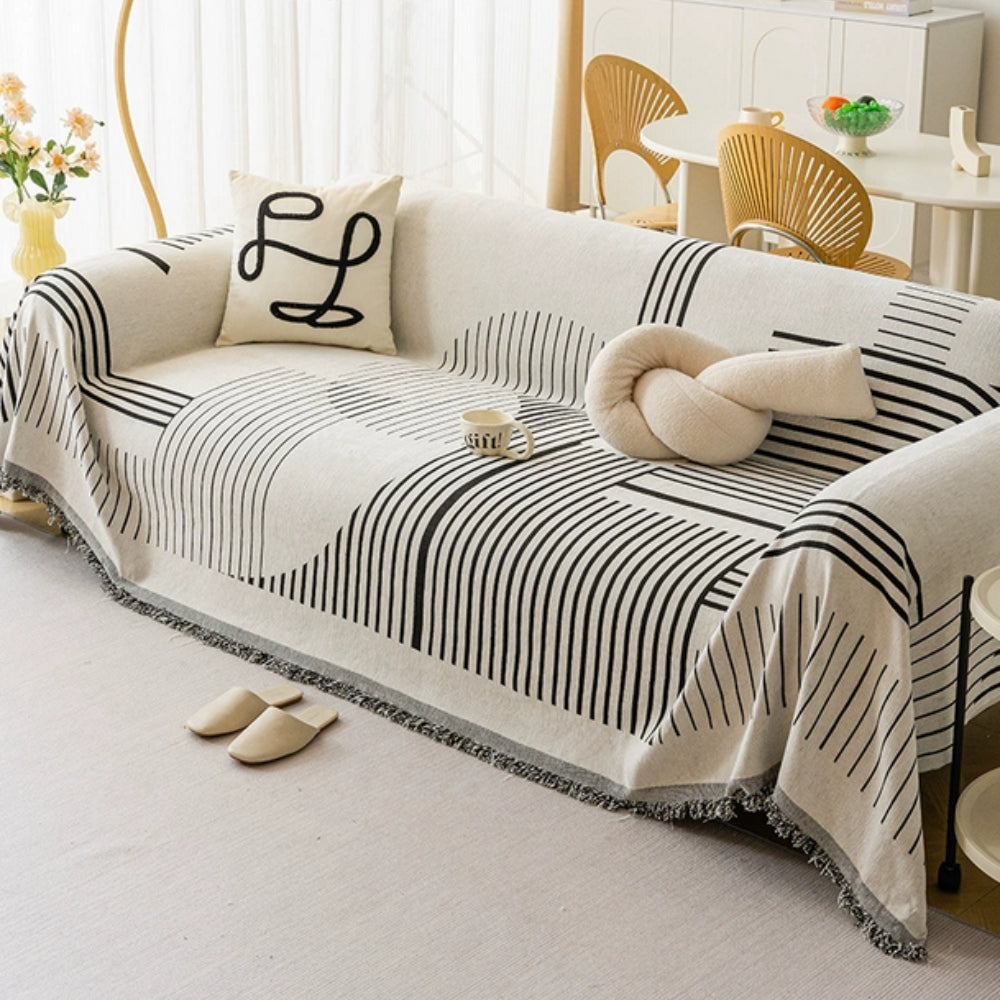Maliben | Luxurious Snowflake Chenille Sofa Cover