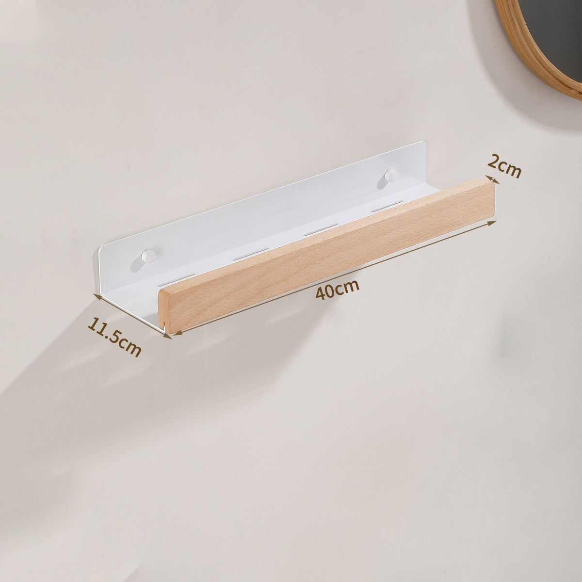 Maliben | Woodify Wall Shelf - Stylish Shower Rack Without Drilling