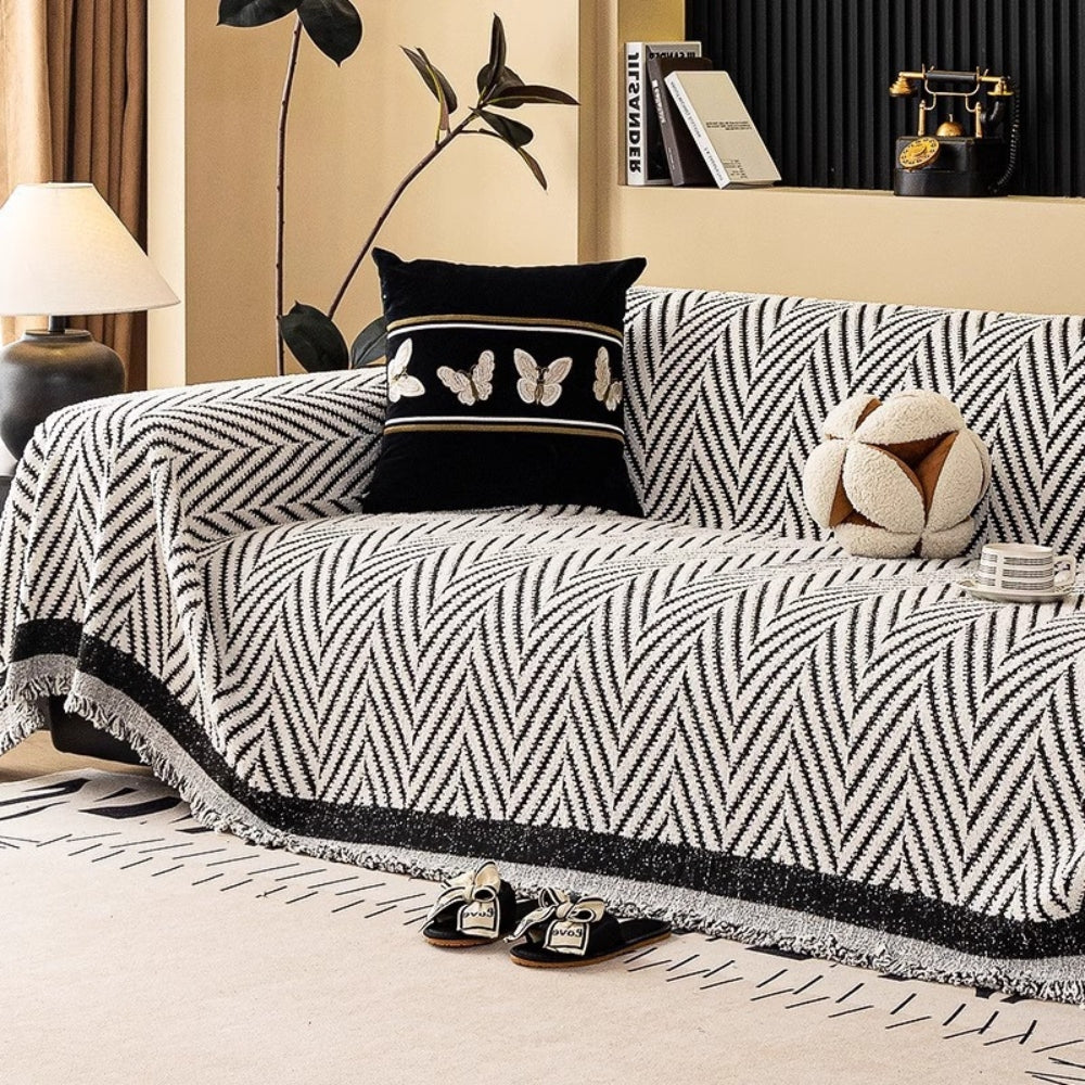 Maliben | Marella Soft Chevron Sofa Cover