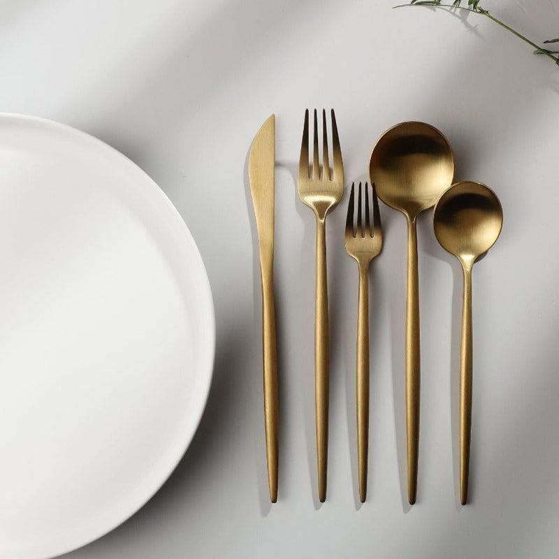 Maliben | Minimalist Luxury Cutlery Set – 20 Pieces, Titanium & Stainless Steel