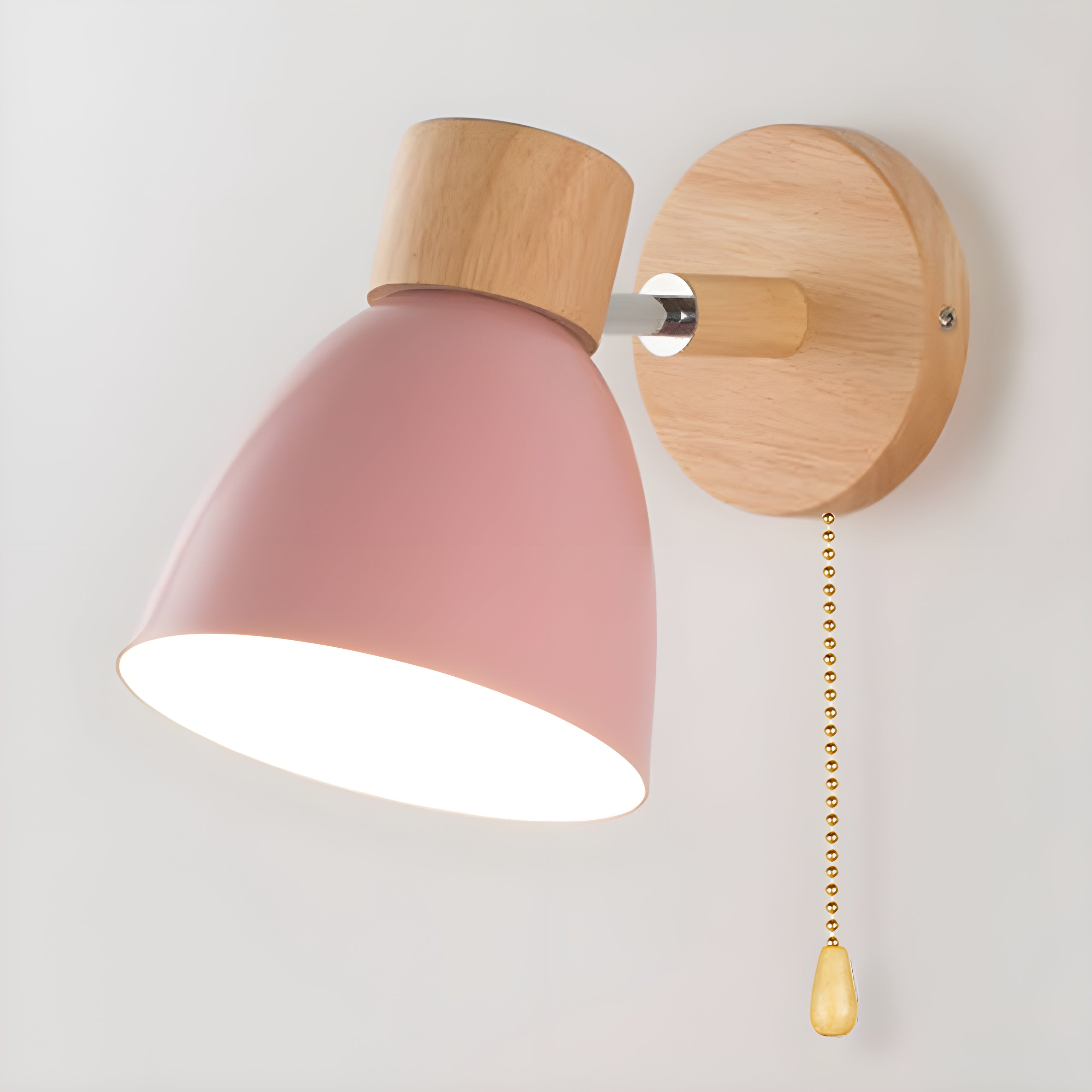 Maliben | Wooden Norwegian Wall Lamp With Switch For The Bedroom
