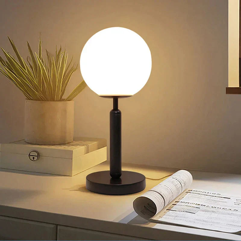 Maliben | Stylish Brass & Glass Led Table Lamp – Glowsphere