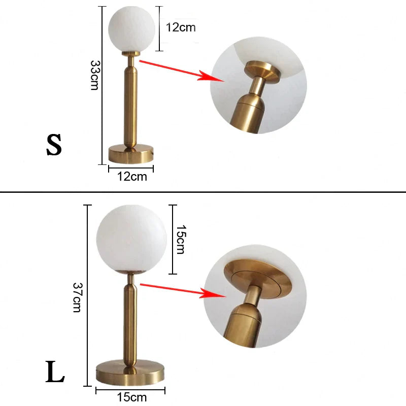 Maliben | Stylish Brass & Glass Led Table Lamp – Glowsphere