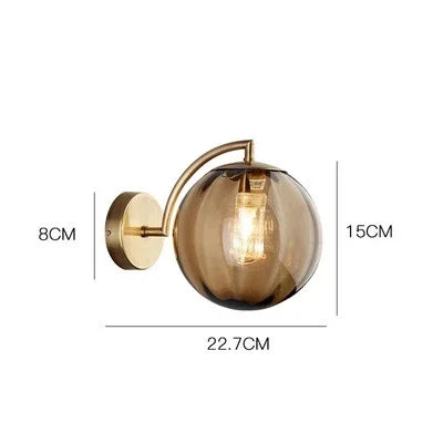 Maliben | Nordic Glass Wall Lamp - Elegant ScandInavian Wall Lamp in Glass With Warm Led Light