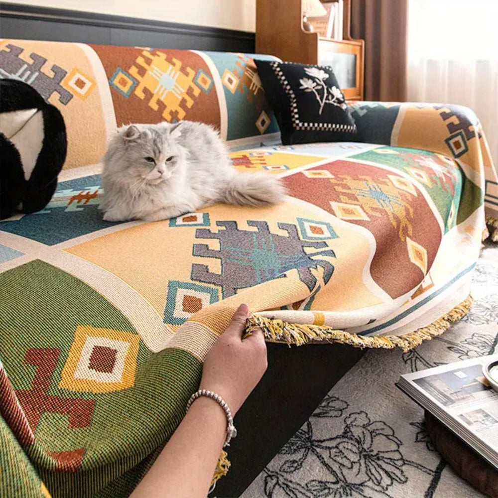 Maliben | Modern Geometric Tribal Sofa Cover