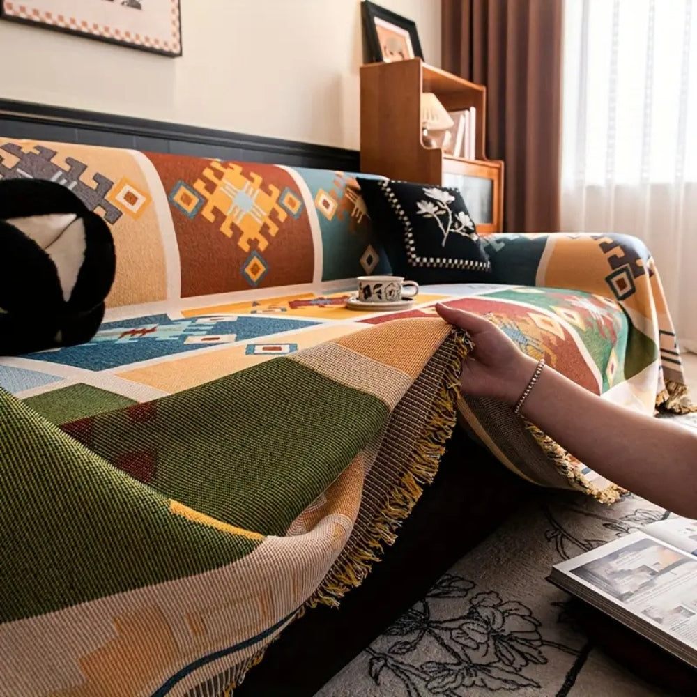 Maliben | Modern Geometric Tribal Sofa Cover