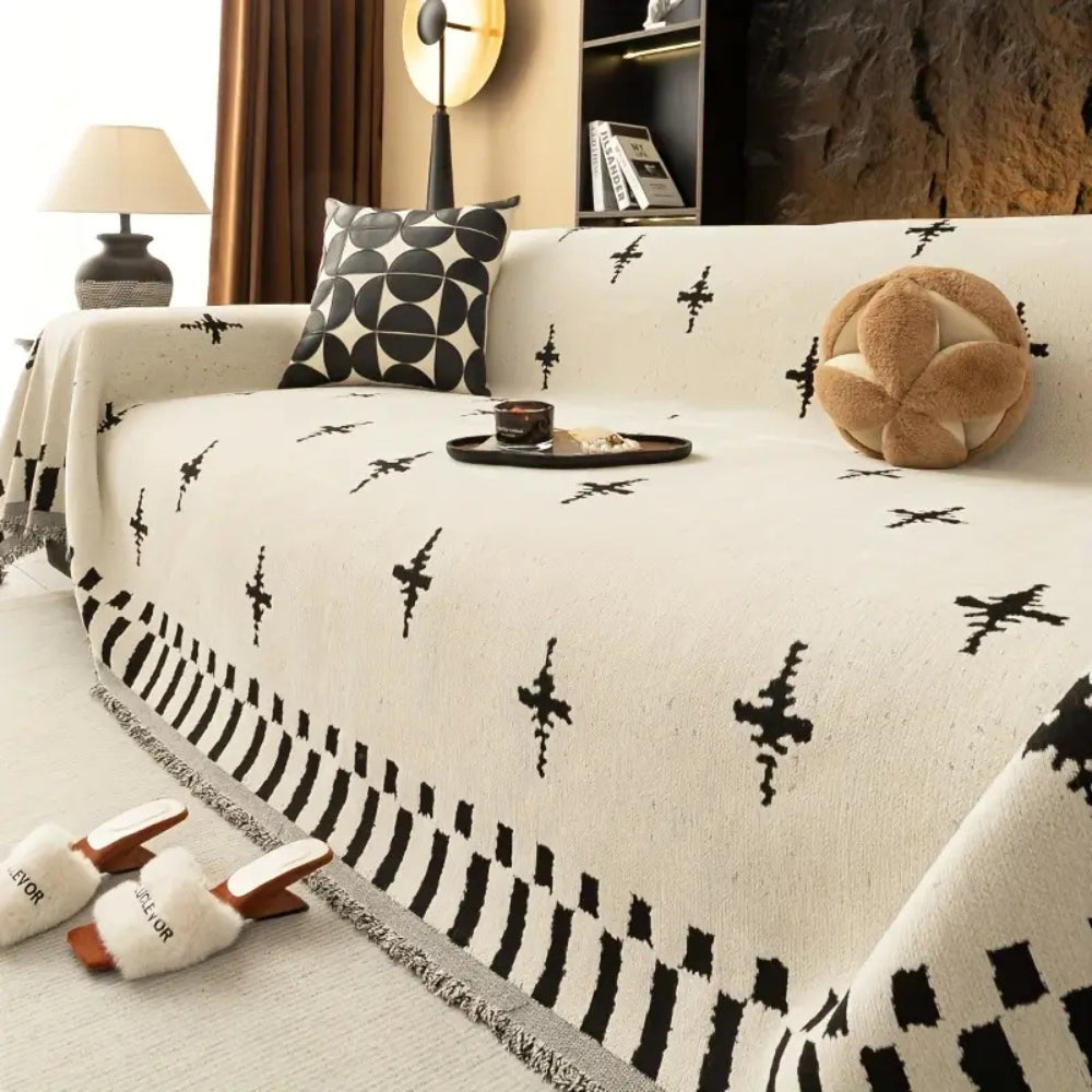 Maliben | Modern Cross Pattern Sofa Cover