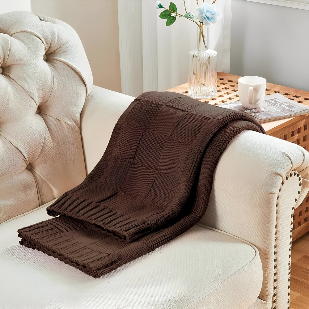 Maliben | Loomvera Plaid | Knitted Blanket Black-White | Soft & Skin-Friendly | For All Seasons