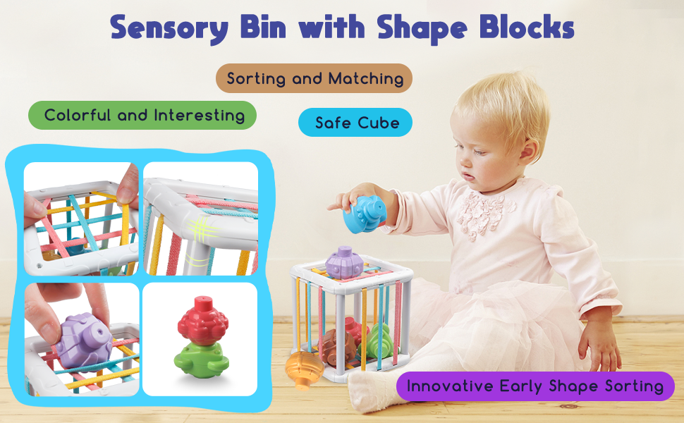 Maliben | TInysense | Montessori Baby Toy Set 4-in-1 For Sensory Development - Safe Bpa-Free Material For Children