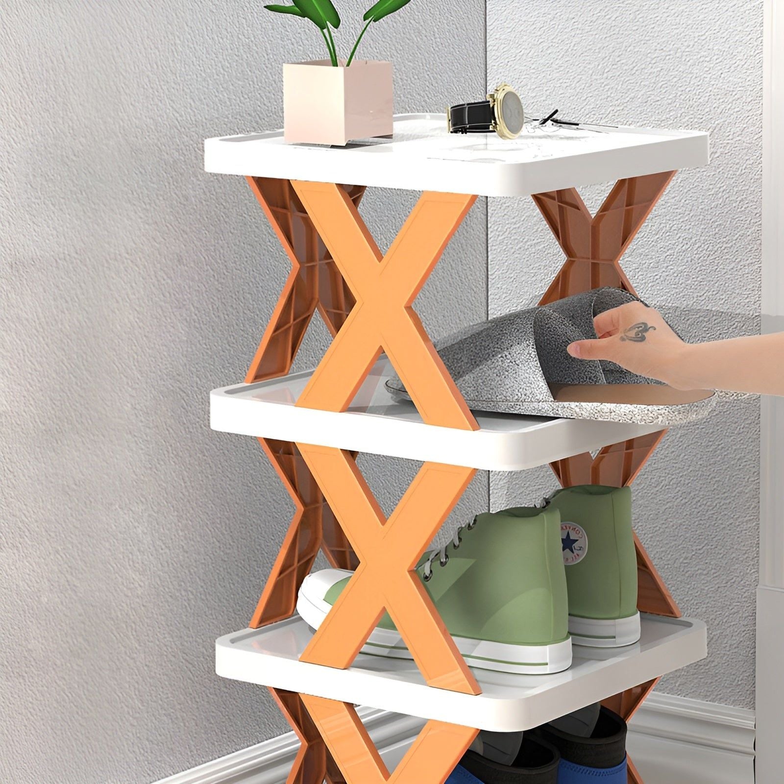 Maliben | Flexistack Shoe Rack – Foldable Multiple Shoe Organizer For Small Spaces
