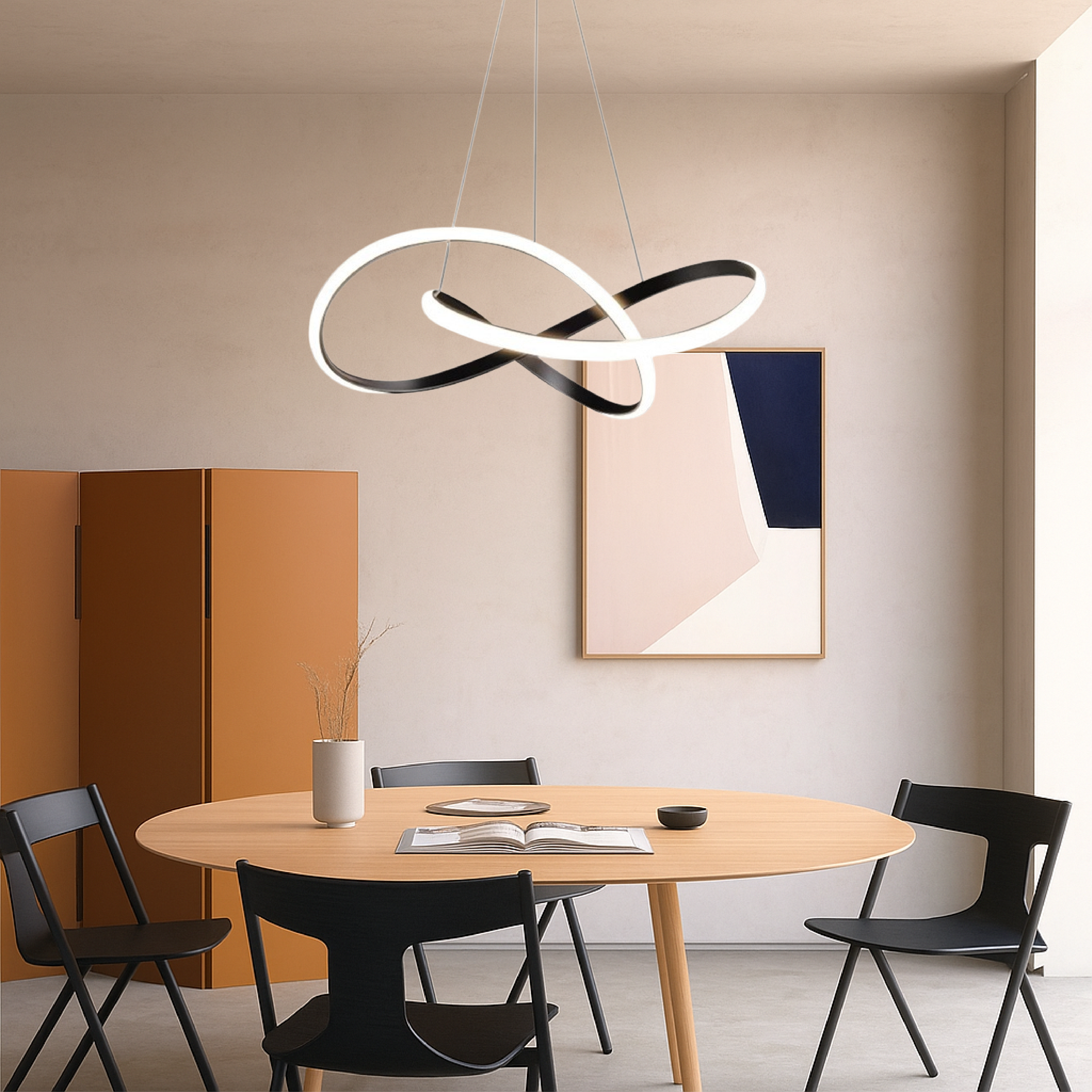 Maliben | Modern Pendant Lamp Dining Room Aluminum Black