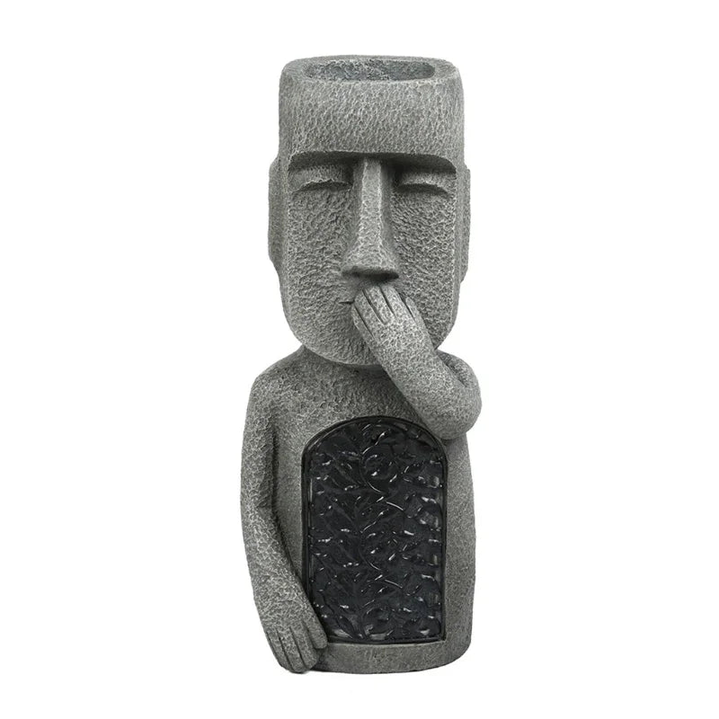 Maliben | Easter Island Flower Pot Statue With Led Light - Moaiglow