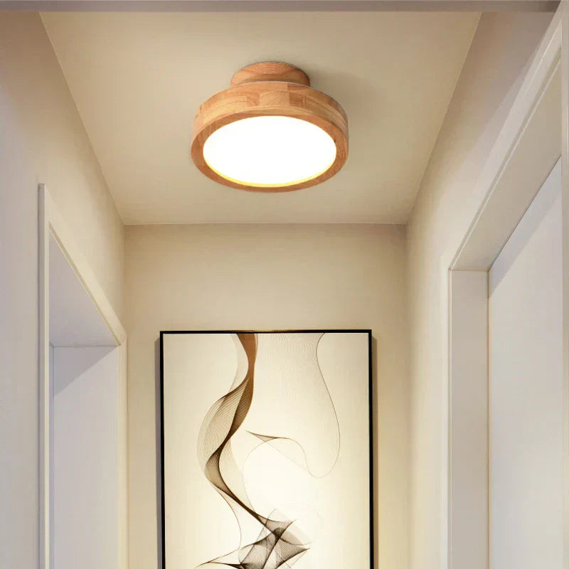 Maliben | Brightlux - Scandinavian Round Wooden Ceiling Lamp