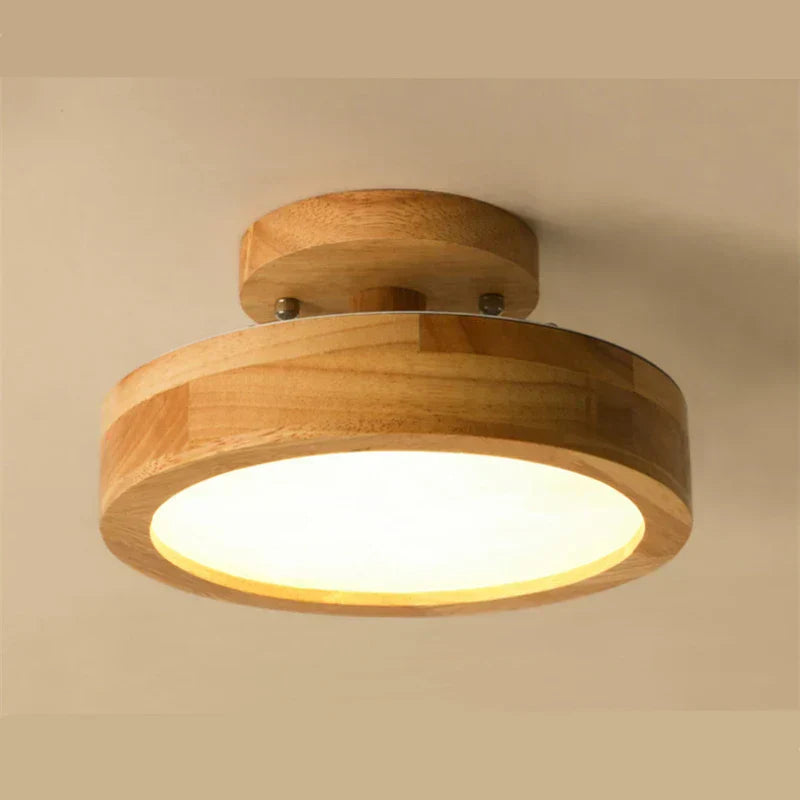 Maliben | Brightlux - Scandinavian Round Wooden Ceiling Lamp