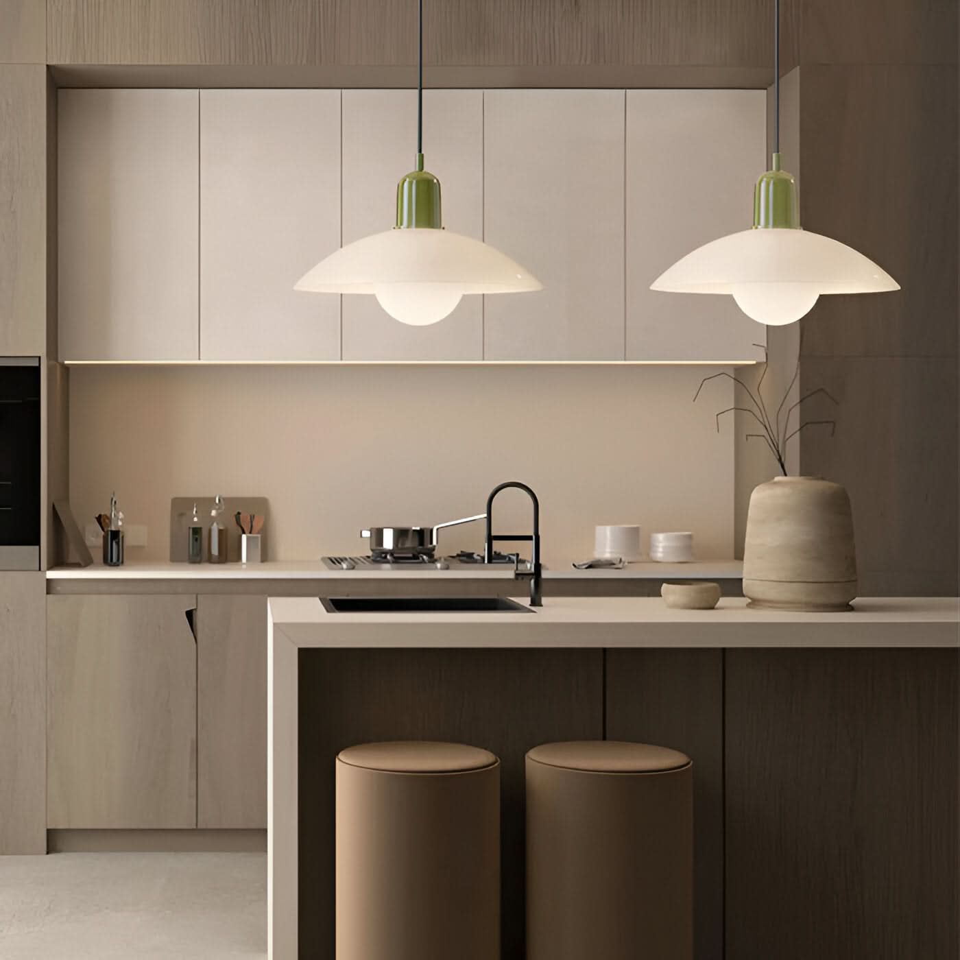 Maliben | Modern Macaron Bauhaus Pendant Light – Iron Shade