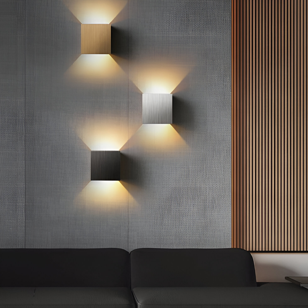 Maliben | Led Wall Lamp Nordivia | Usb & Cable Operation | Double Light Color | Aluminum & Acrylic | 10x10x5 Cm