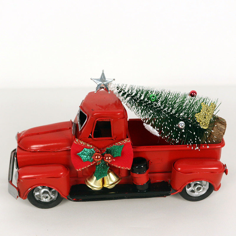 Retro Metal Red Christmas Truck Ornament