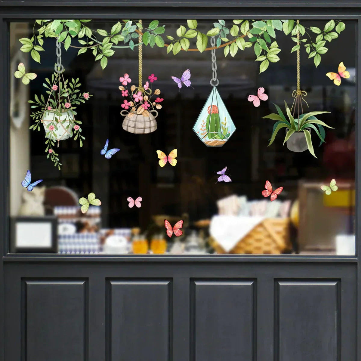 Maliben | 💐 Colorful Floral Bouquet Window Sticker 🖼️ (Removable Without Leaving Marks)